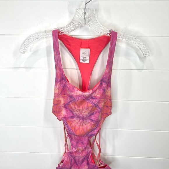 Ale by Alessandra Strappy Sexy Monokini Island Fire Pink Tie Dye XS Revolve - Picture 6 of 11